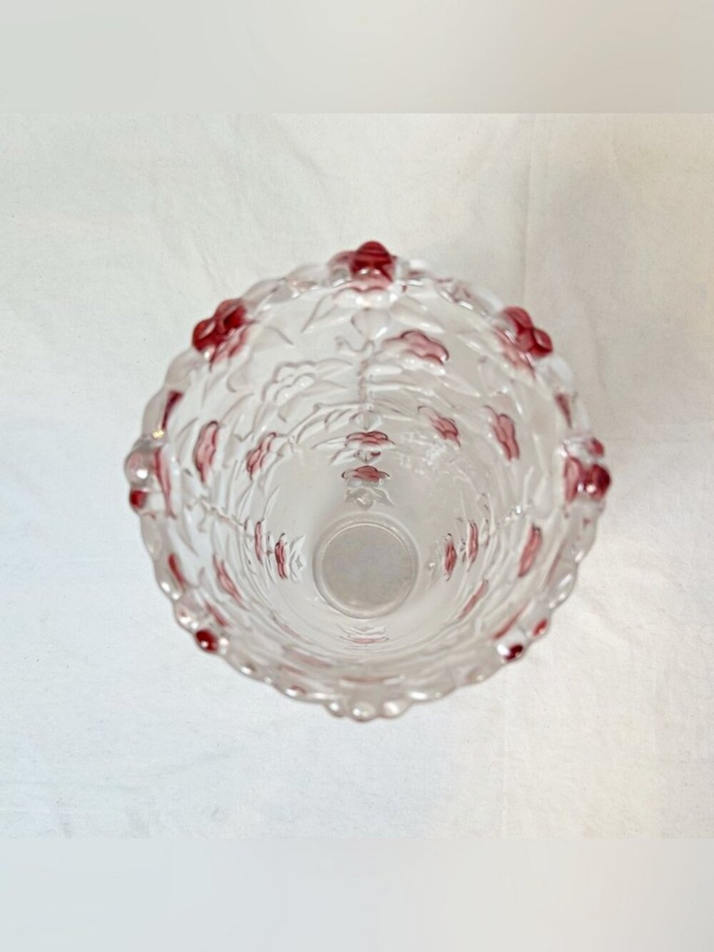 Studio Silversmiths Venezia Collection Large Pink Floral Fine Crystal Vase - Picture 3 of 5